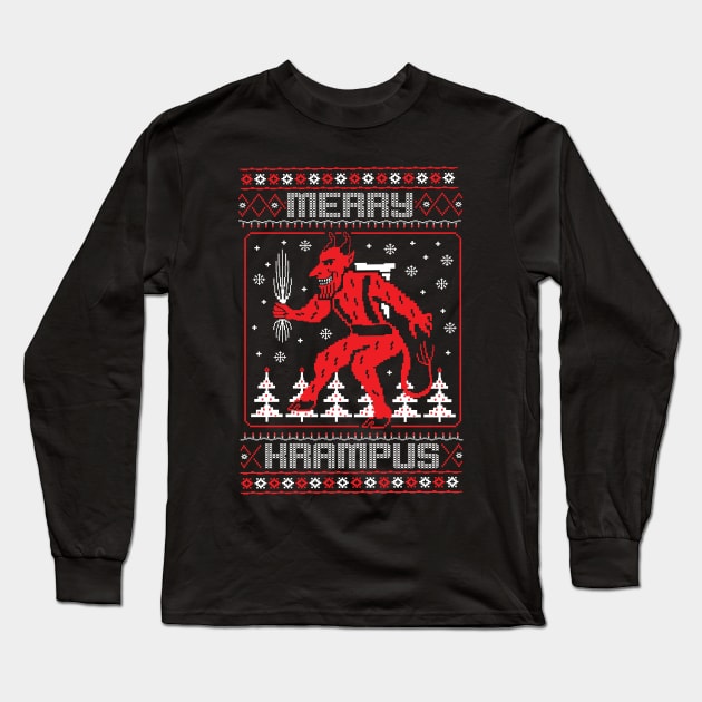 Krampus Ugly Sweater Long Sleeve T-Shirt by chrisraimoart